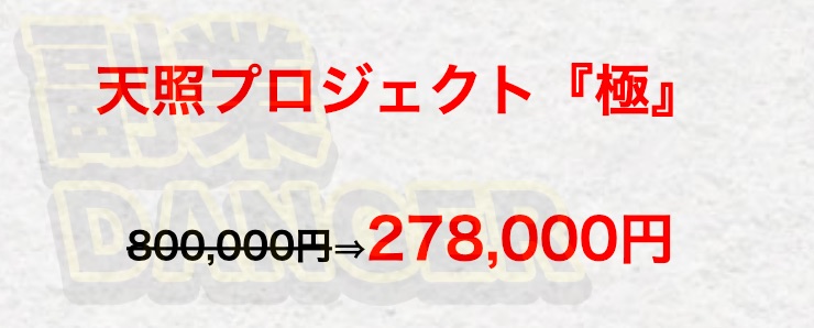 天照プロジェクトの天照プロジェクト極の料金