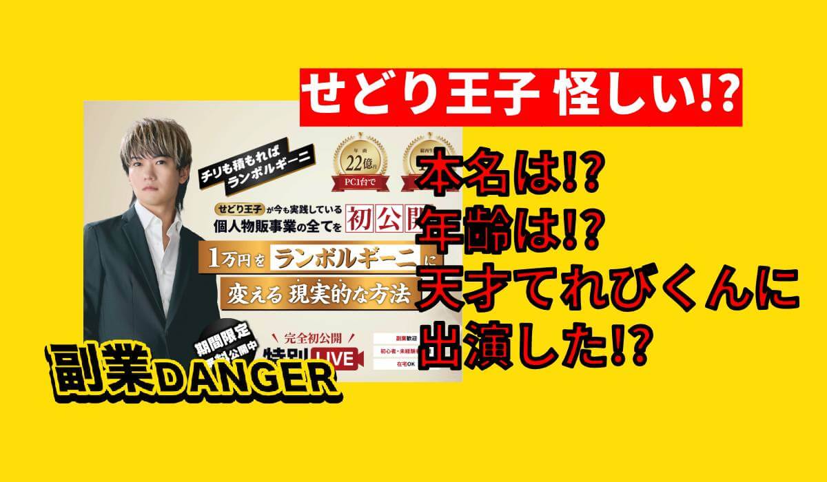 せどり王子の個人物販事業は怪しい！？本名や年齢、天才てれびくんへの出演は本当か？